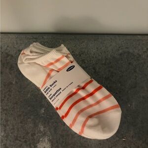 Old Navy Ankle Socks with White and Orange Stripes